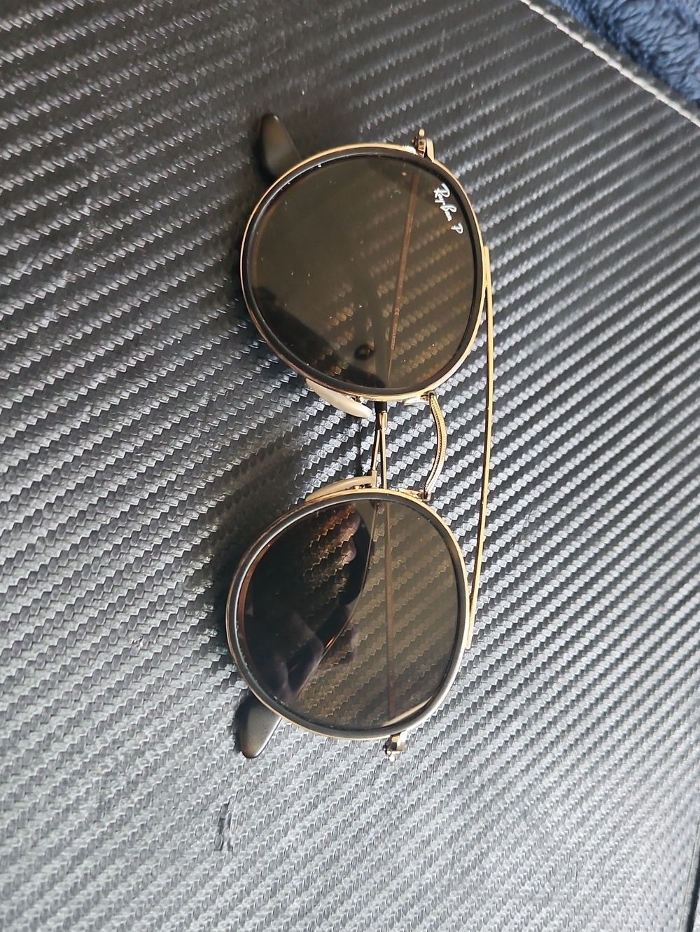 Ray-Ban Gold Frame Sunglasses with Dark Lenses